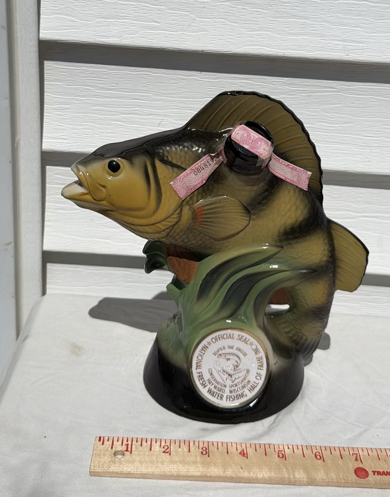 Vintage 1980 Beam Kentucky Straight Burbon Whiskey Perch Fish-Shaped Decanter - image 2 of 8
