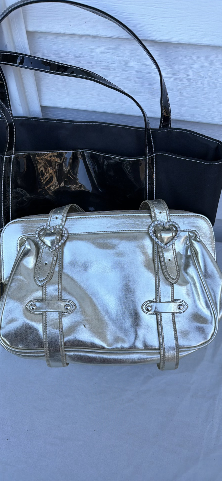 Lancôme Black Tote Bag and Metallic Gold Handbag - image 8 of 8