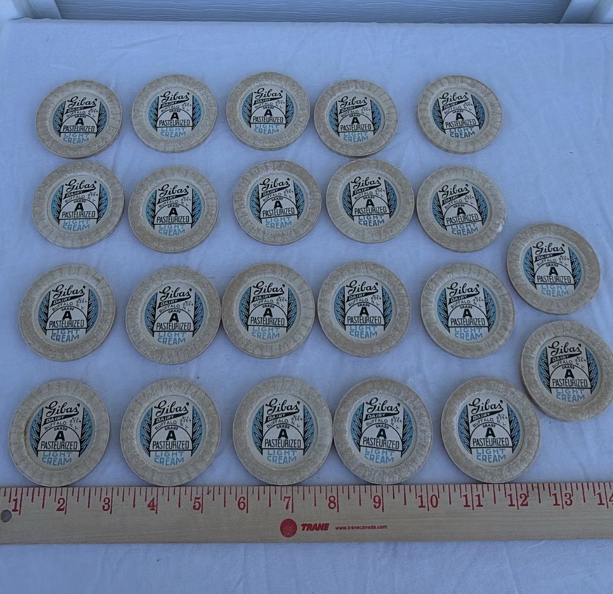 Vintage Gibas' Dairy Grade A Pasteurized Light Cream Bottle Caps - image 1 of 4