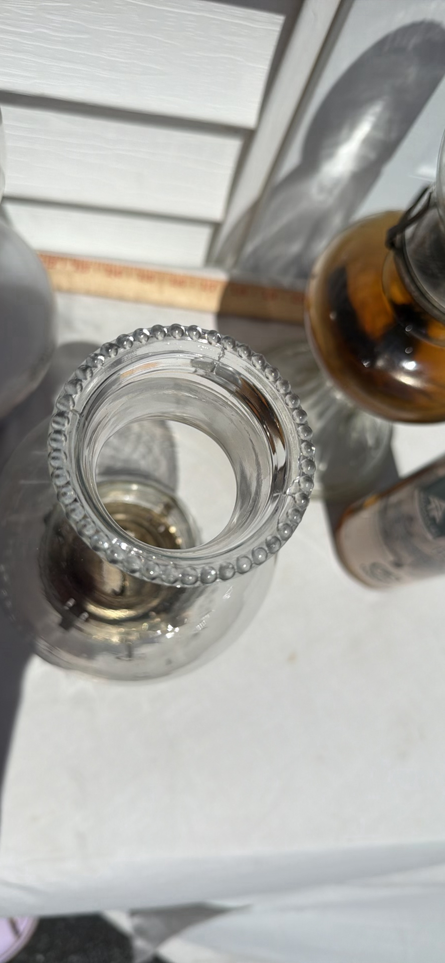 Five Vintage Glass Oil Lamps, Four Chimneys and Lamp Oil Bottle - image 16 of 21