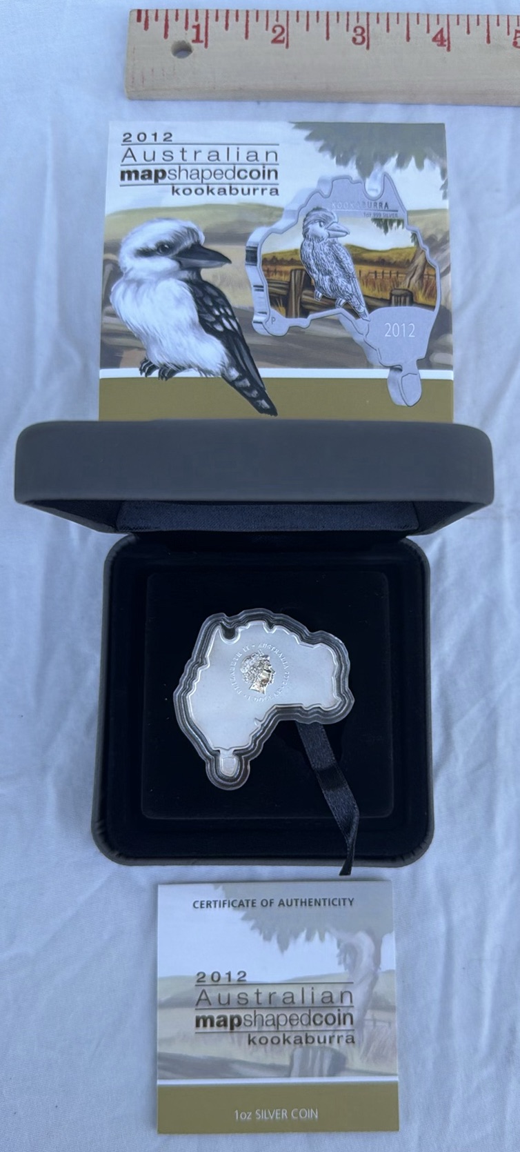 2012 Perth Mint Australian Map-Shaped Kookaburra 1 oz Silver Coin with Packaging - image 3 of 9