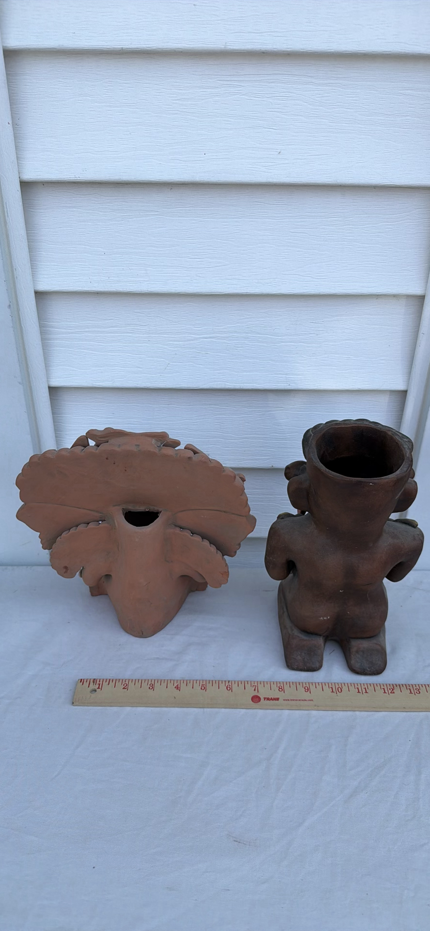 Two Decorative Mexican Ceramic Figurine Sculptures - image 6 of 9