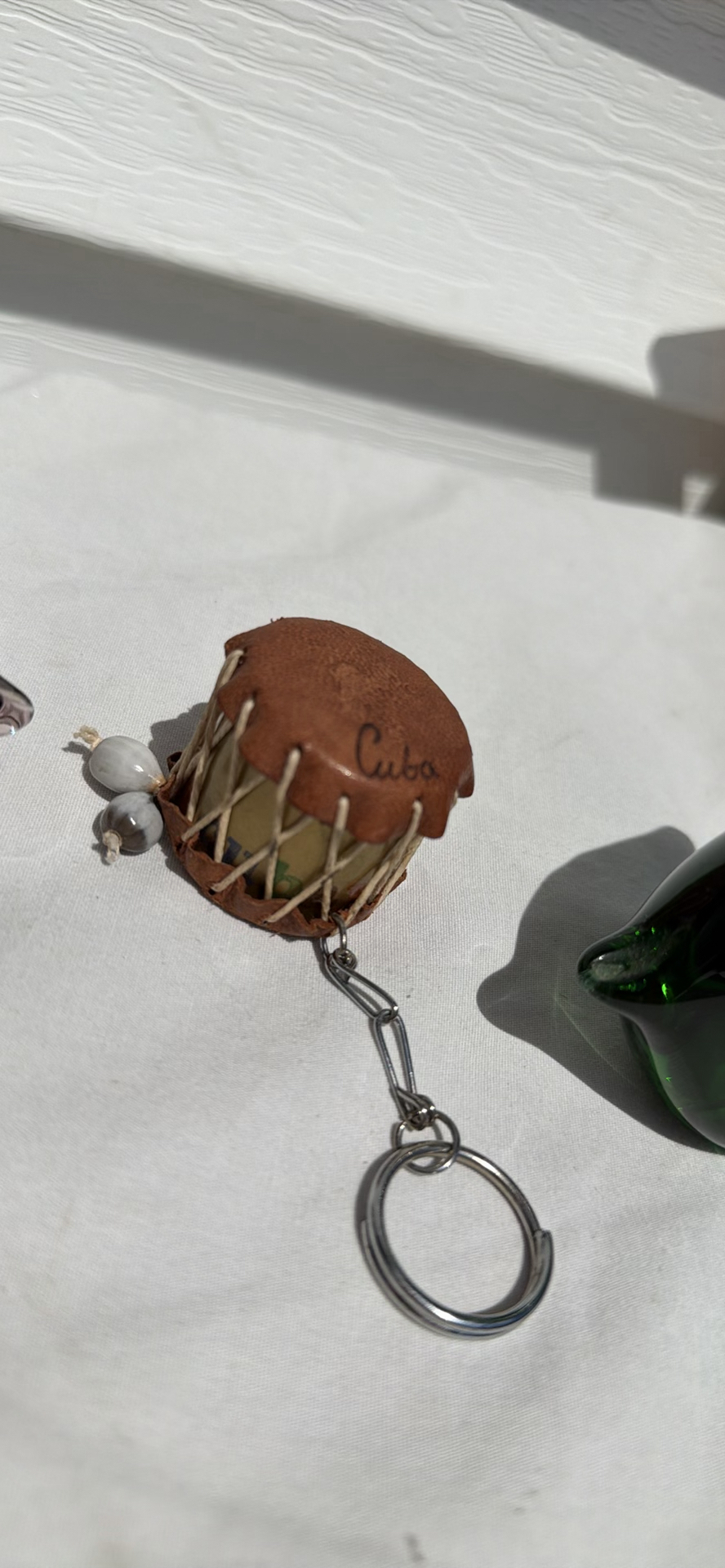 Two Glass Fish Figurines and Small Drum Keychain - image 6 of 7