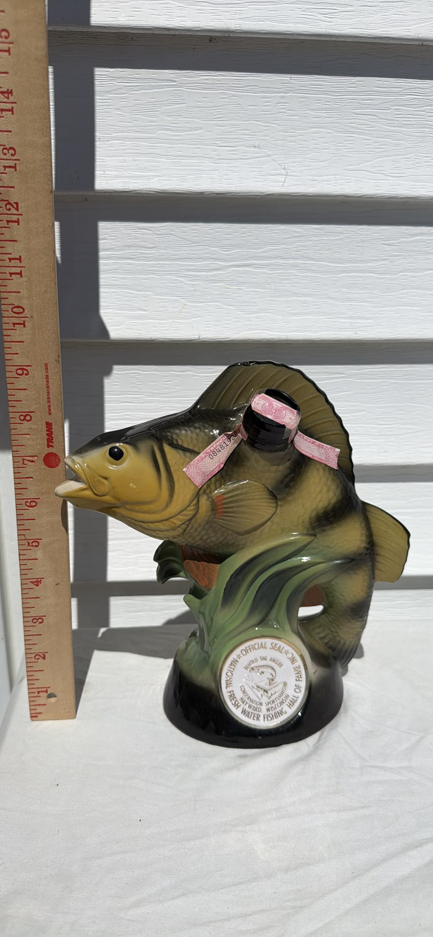 Vintage 1980 Beam Kentucky Straight Burbon Whiskey Perch Fish-Shaped Decanter - image 3 of 8