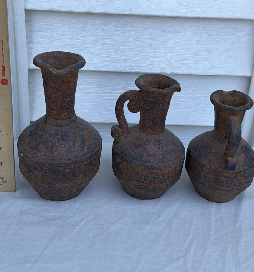 Three Handled Clay Jugs - image 7 of 7
