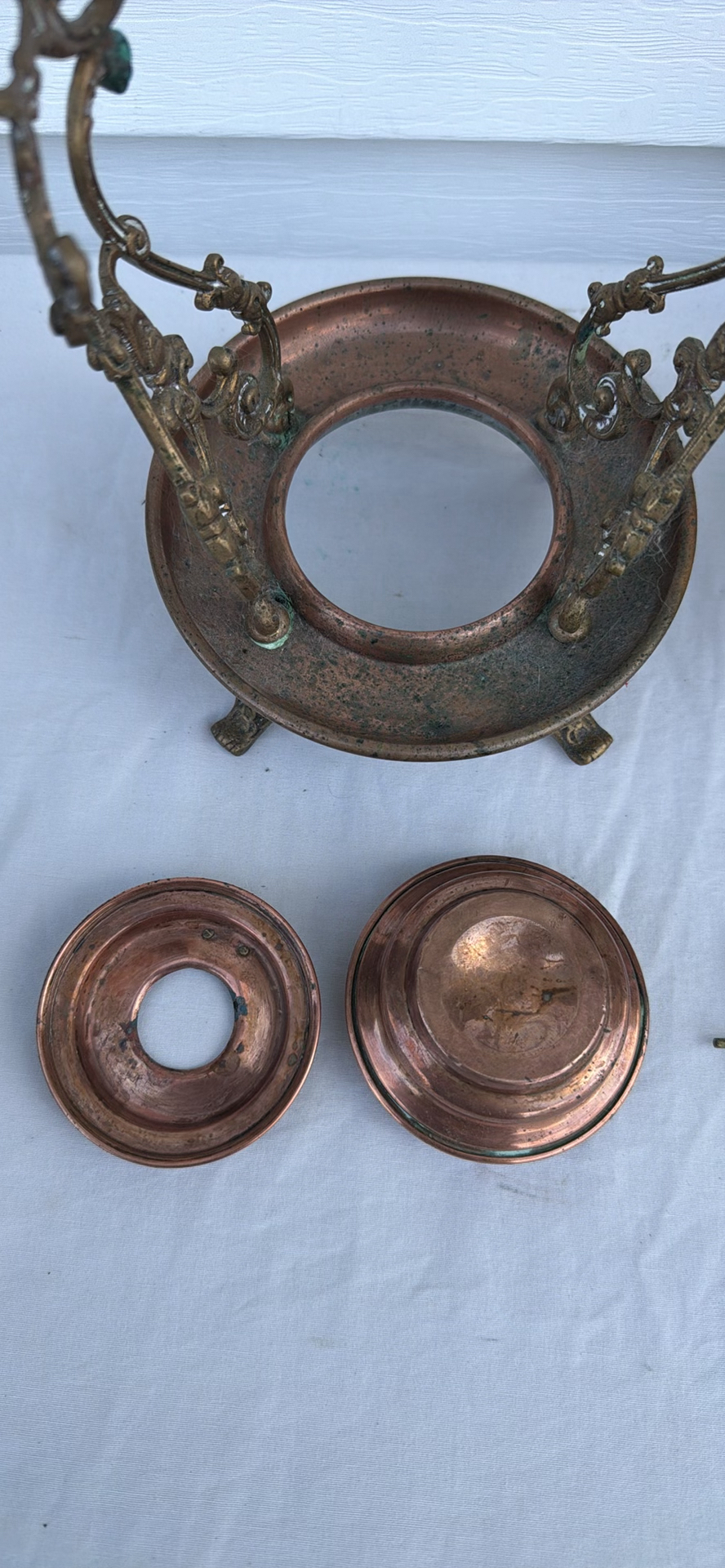 Antique Copper Teapot On Stand With Burner 1892 Patent S&Co. - image 16 of 23