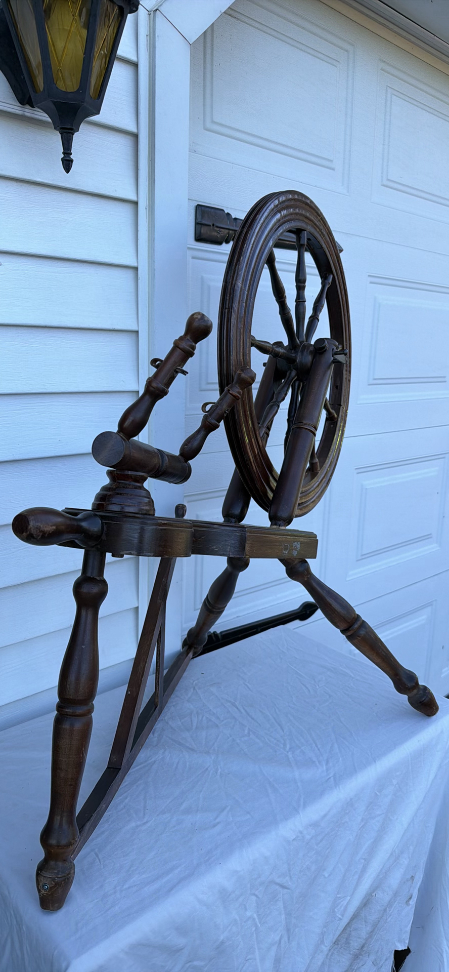 Vintage Wooden Spinning Wheel - image 3 of 15
