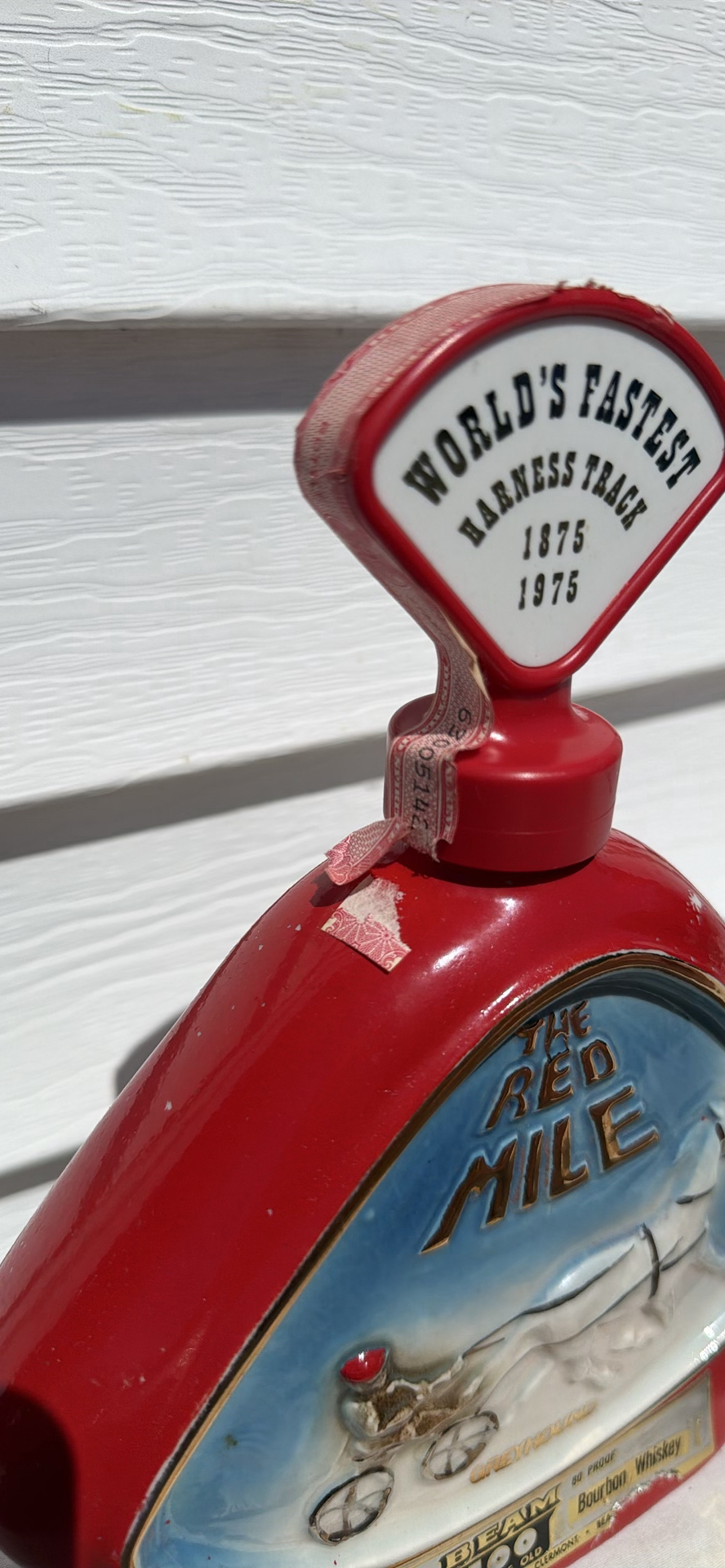Vintage 1975 Jim Beam Beam 100 Months Old Bourbon Whiskey Ceramic Decanter - image 6 of 10