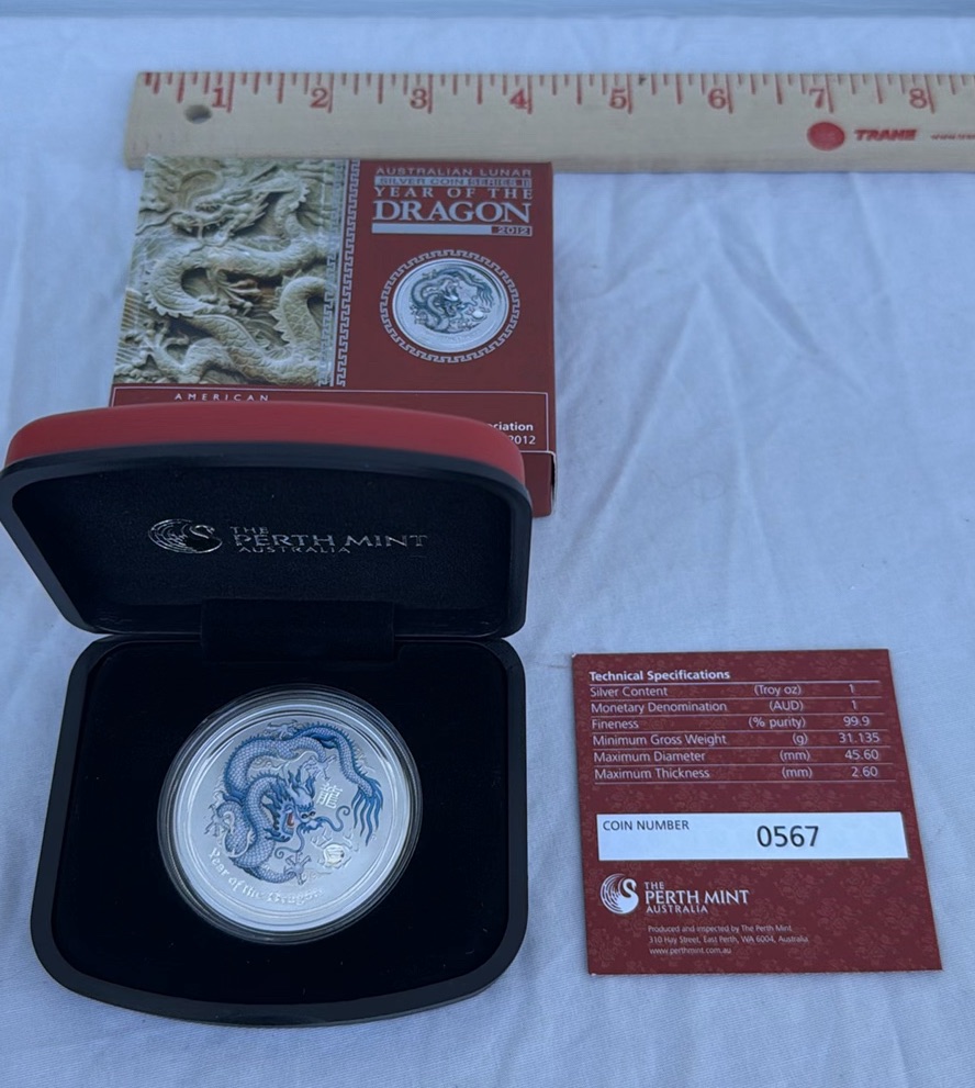 Perth Mint Australian Lunar Silver Coin Series II Year of the Dragon 2012 Set - image 8 of 9