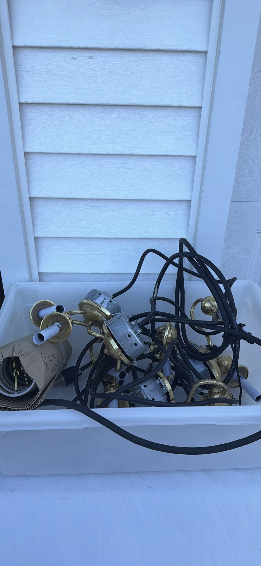Group Of Four Brass Two-Arm Wall Sconces And Eight Sconce Shades - image 2 of 25