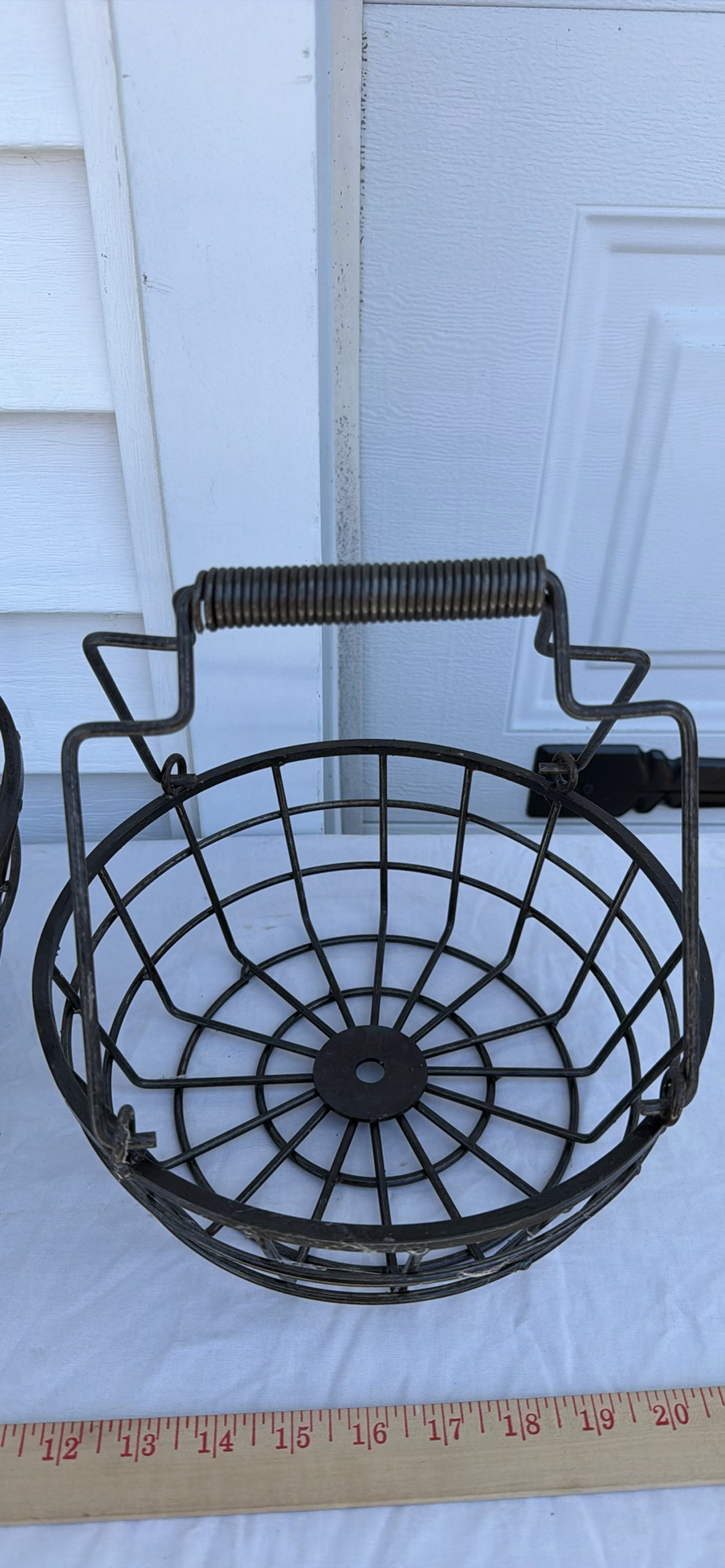 Vintage Two Metal Wire EGG Baskets with Handles - image 3 of 5