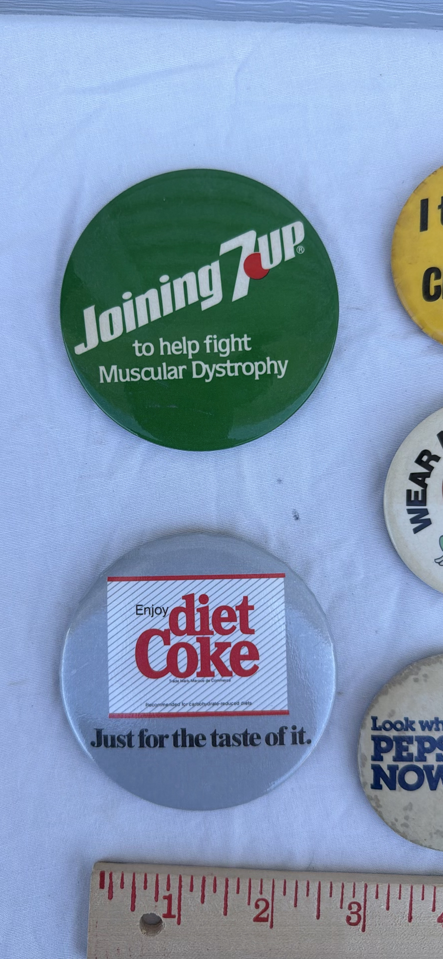 Pepsi, Diet Coke, and 7UP Advertising Pinback Buttons Set (7) - image 2 of 4