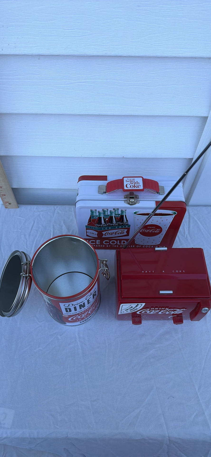 Coca-Cola Branded Metal Tins and Radio Box - image 5 of 7