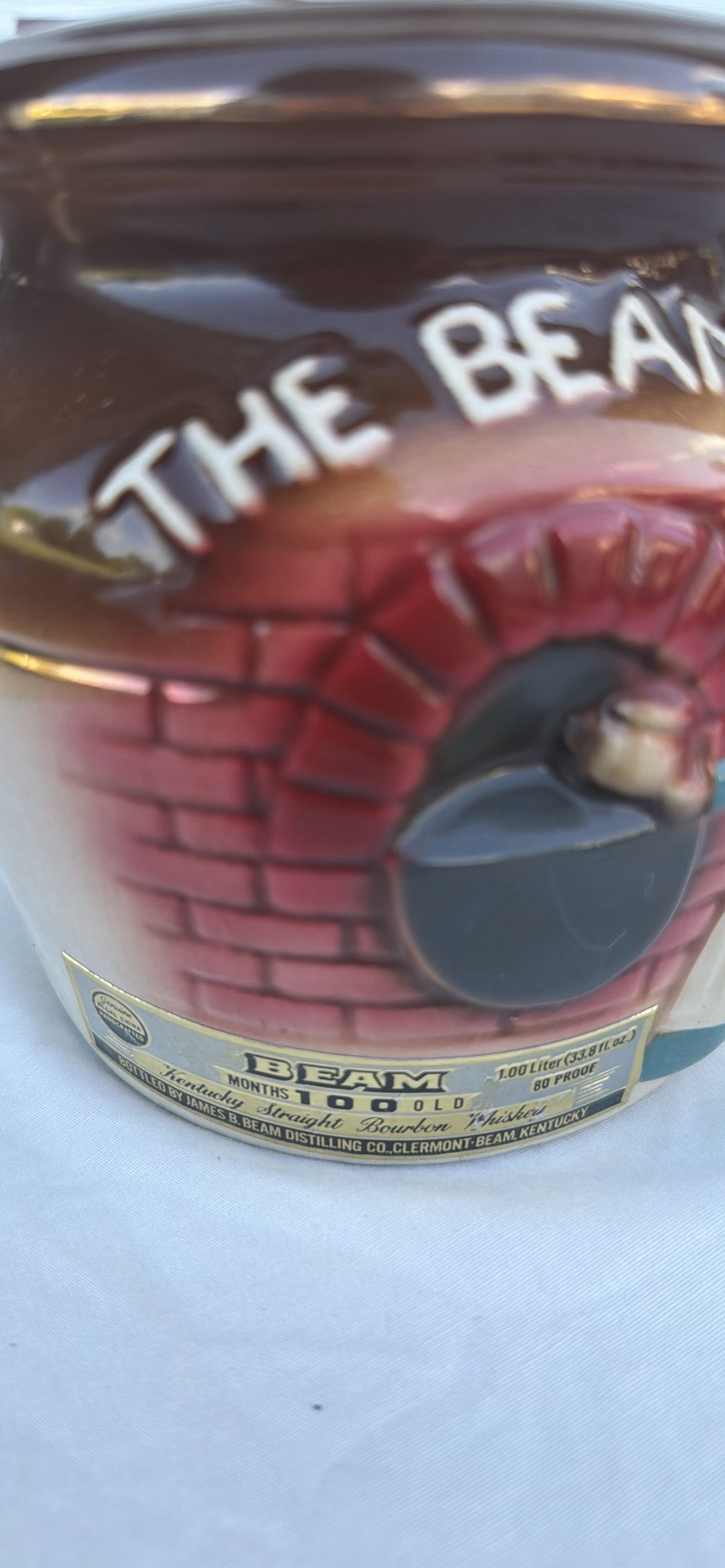 Vintage 1980 Jim Beam Ceramic Bourbon Decanter - “The Beam Pot” - image 3 of 6