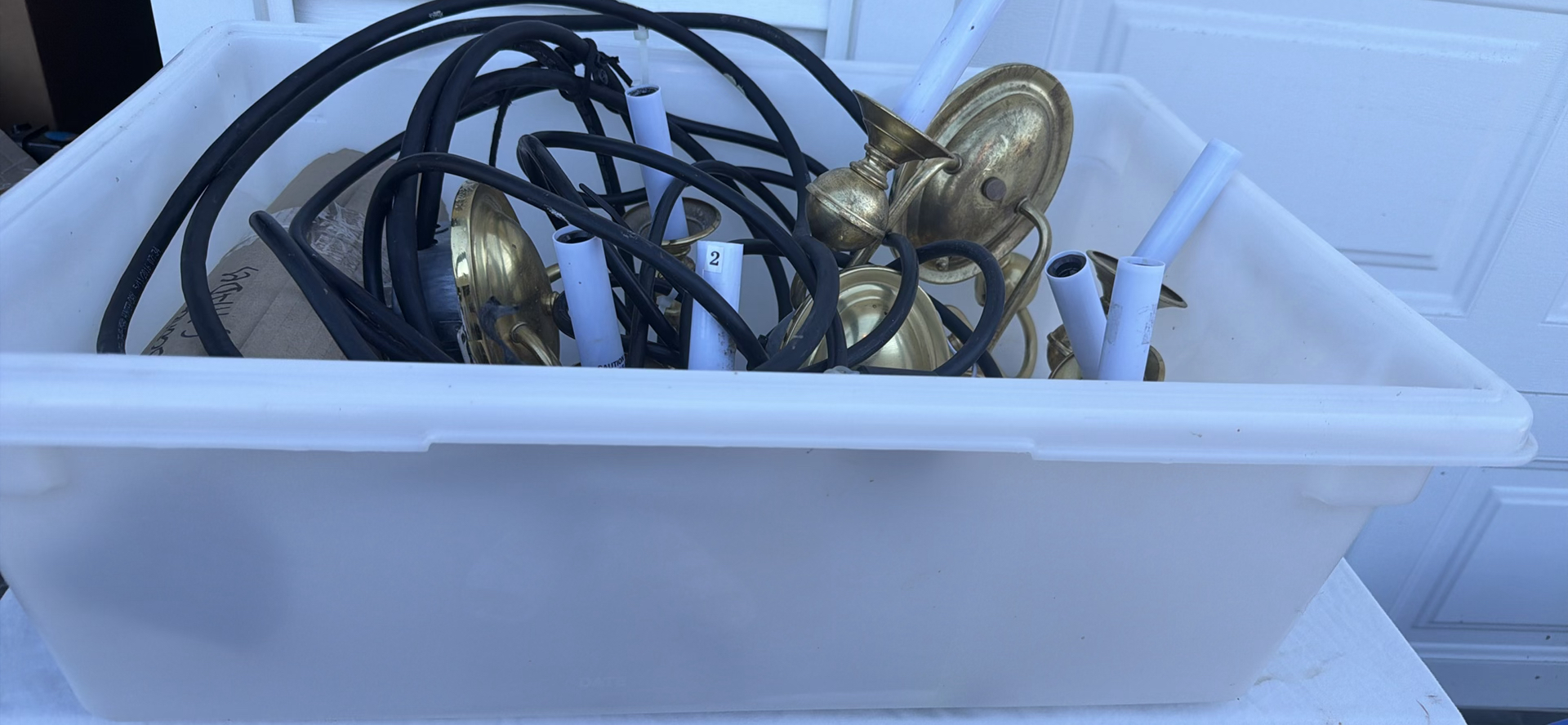 Group Of Four Brass Two-Arm Wall Sconces And Eight Sconce Shades - image 25 of 25