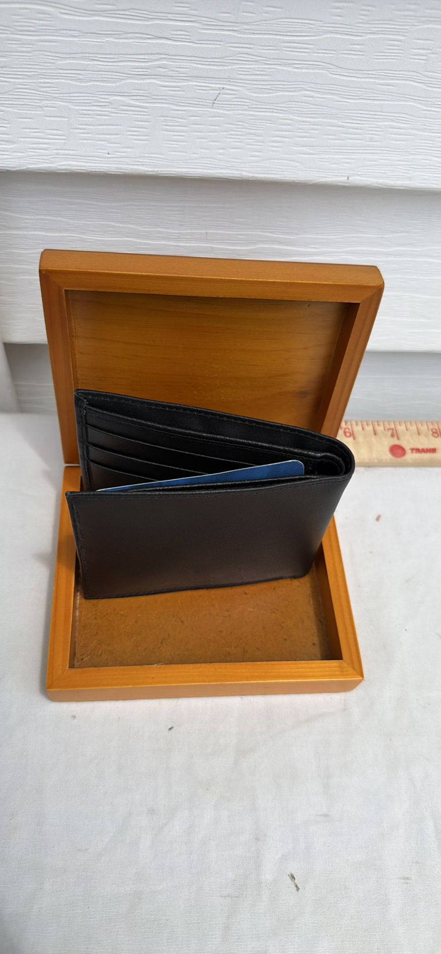 Wooden Presentation Box with Black Leather Wallet - image 7 of 10