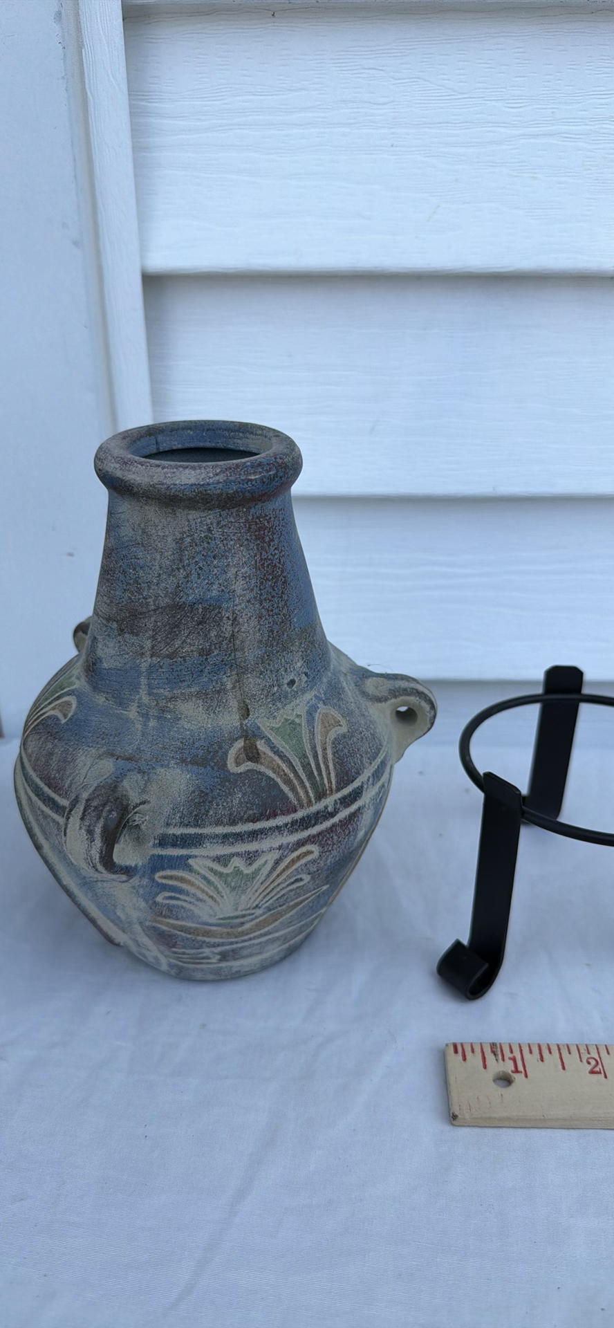 Decorative Mini Ceramic Chiminea with Metal Stand - image 4 of 6