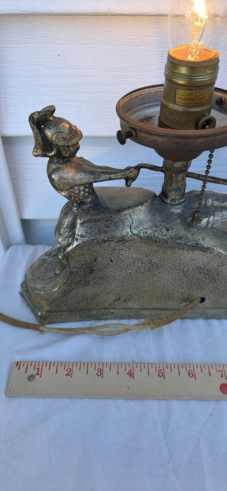 Vintage Art Deco Horse-Drawn Gladiator And Chariot Table Lamp - image 5 of 10