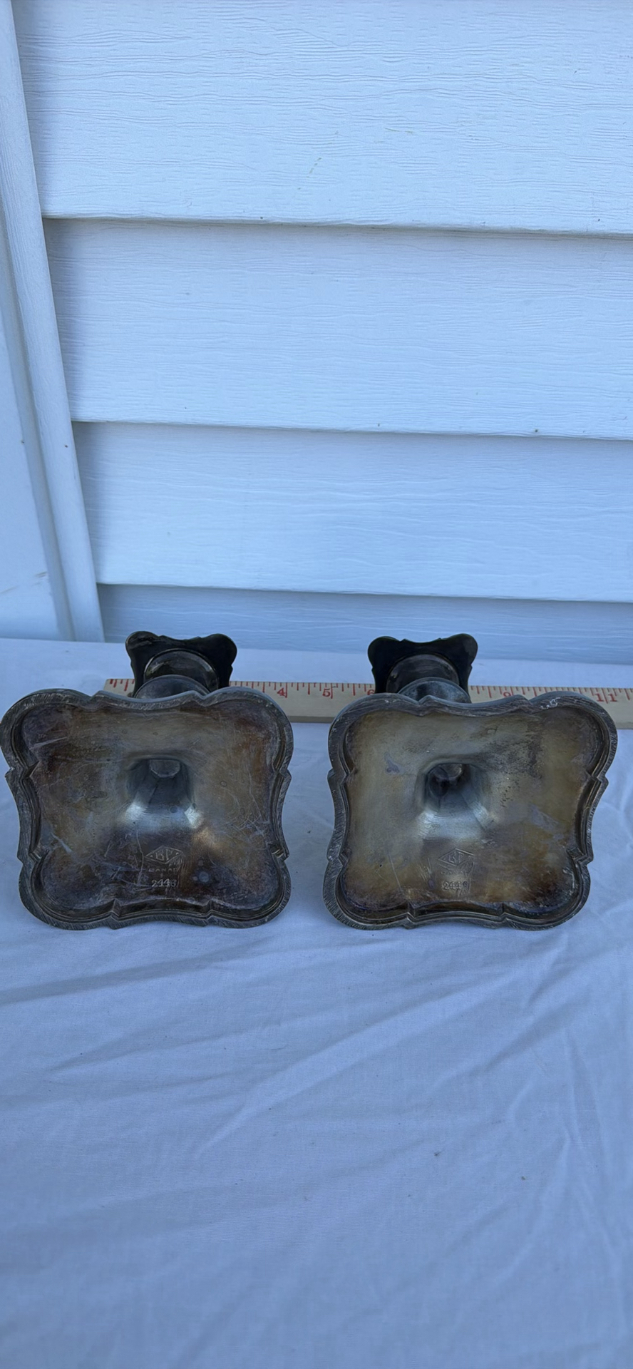 Vintage Pair of Ornate Silver Plated Candlestick Holders (BP Canada) - image 5 of 7