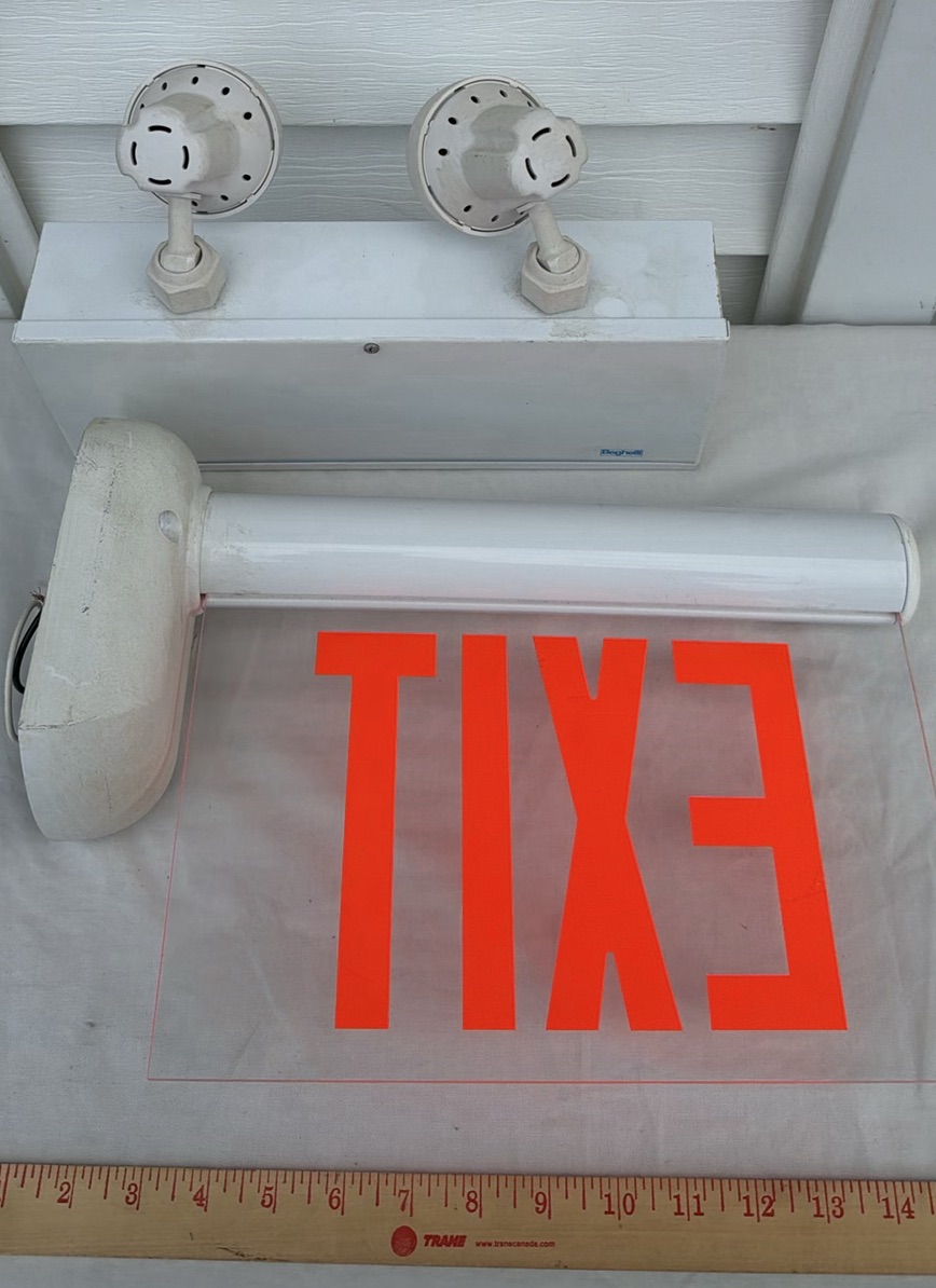 Beghelli Illuminated EXIT Sign with Emergency Light Heads - image 6 of 12