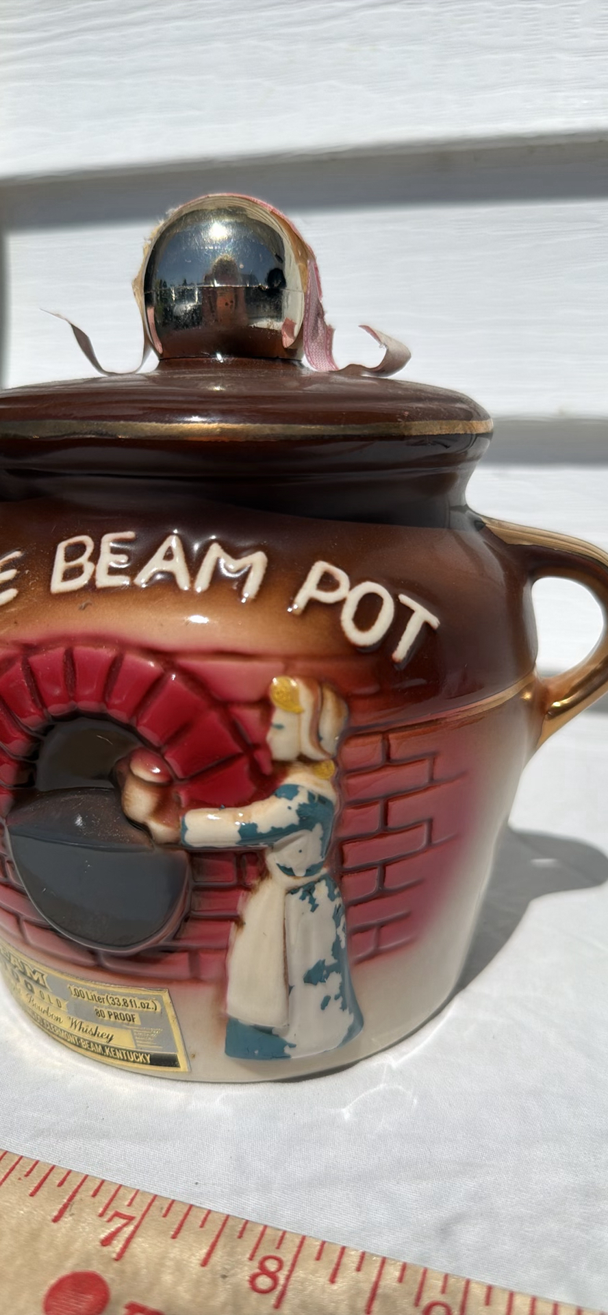 Vintage 1980 Jim Beam The Beam Pot Decanter - image 7 of 7