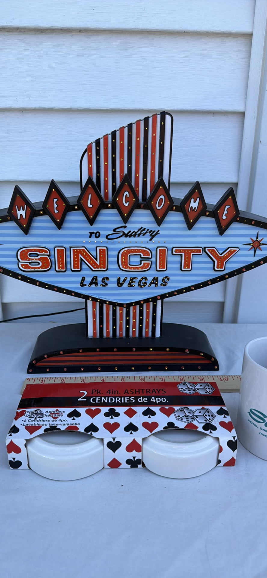 Las Vegas Themed Lightup Sign, Mug, and Ashtray Set - image 1 of 8