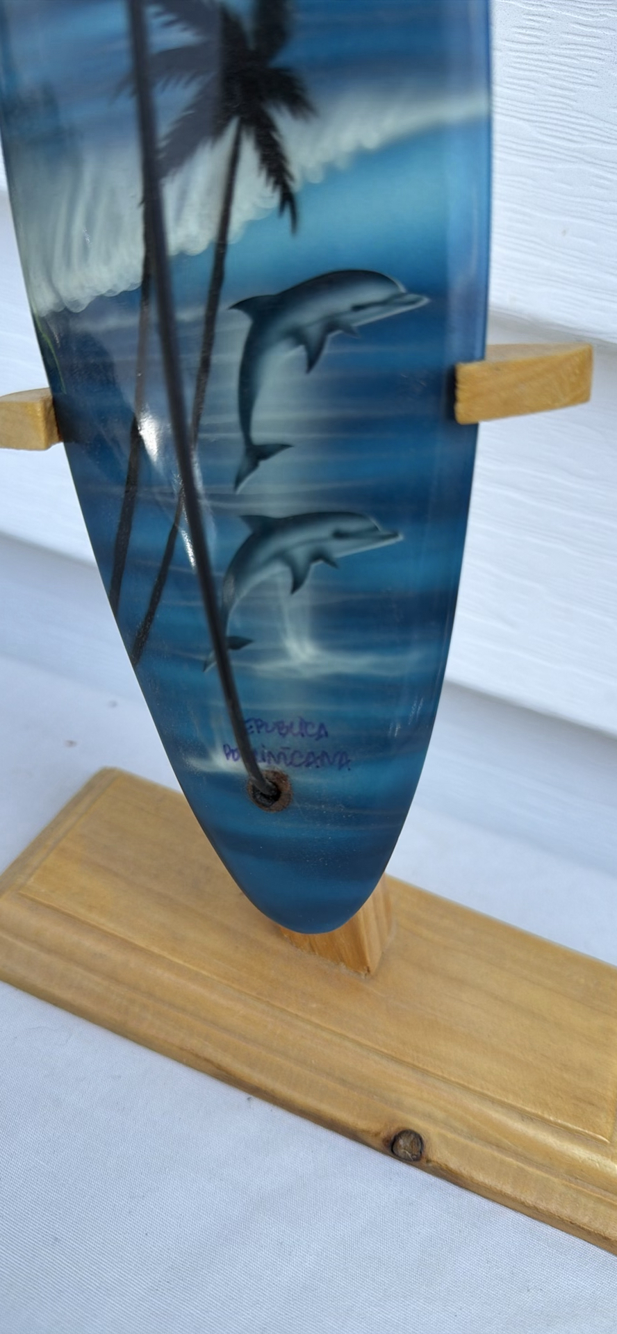 (3) Items - Wooden Hand-Painted Maracas, Surfboard And Drum - image 7 of 9
