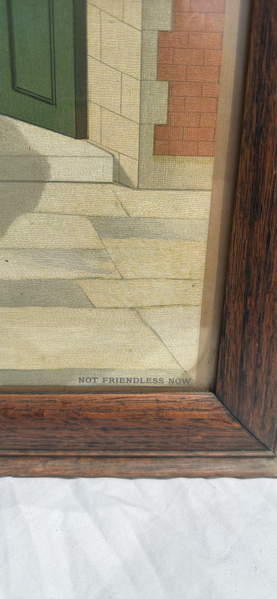 Vintage Framed Illustration Titled "Not Friendless Now" - image 3 of 5