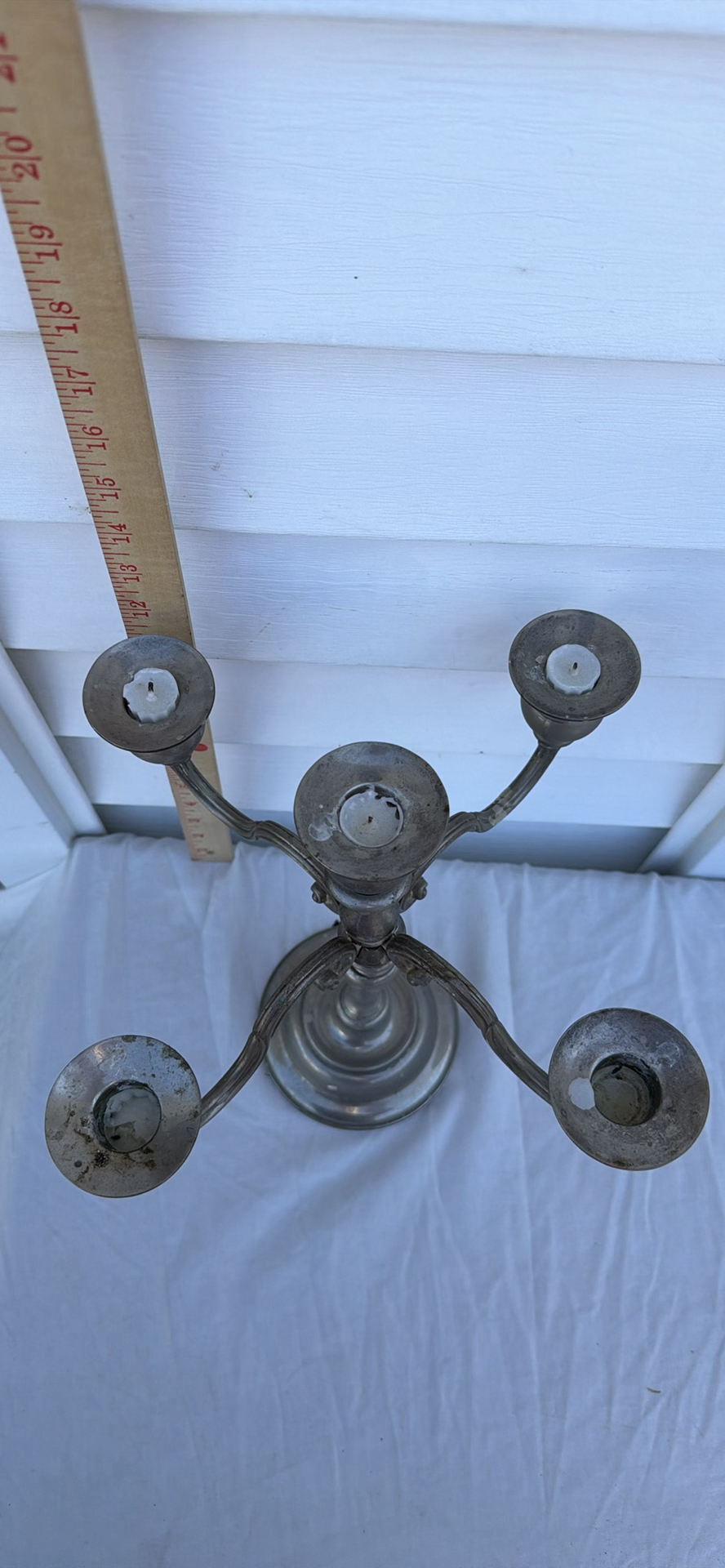 Vintage Five-Arm Metal Candelabra - image 3 of 7