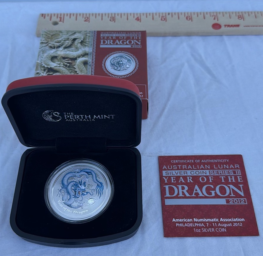 Perth Mint Australian Lunar Silver Coin Series II Year of the Dragon 2012 Set - image 1 of 9