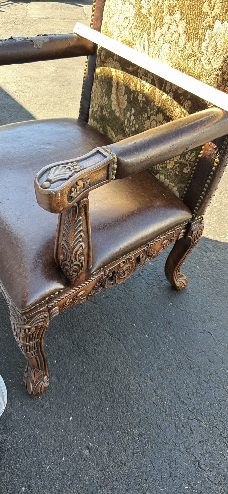 Vintage Upholstered Wooden Armchair - image 16 of 16