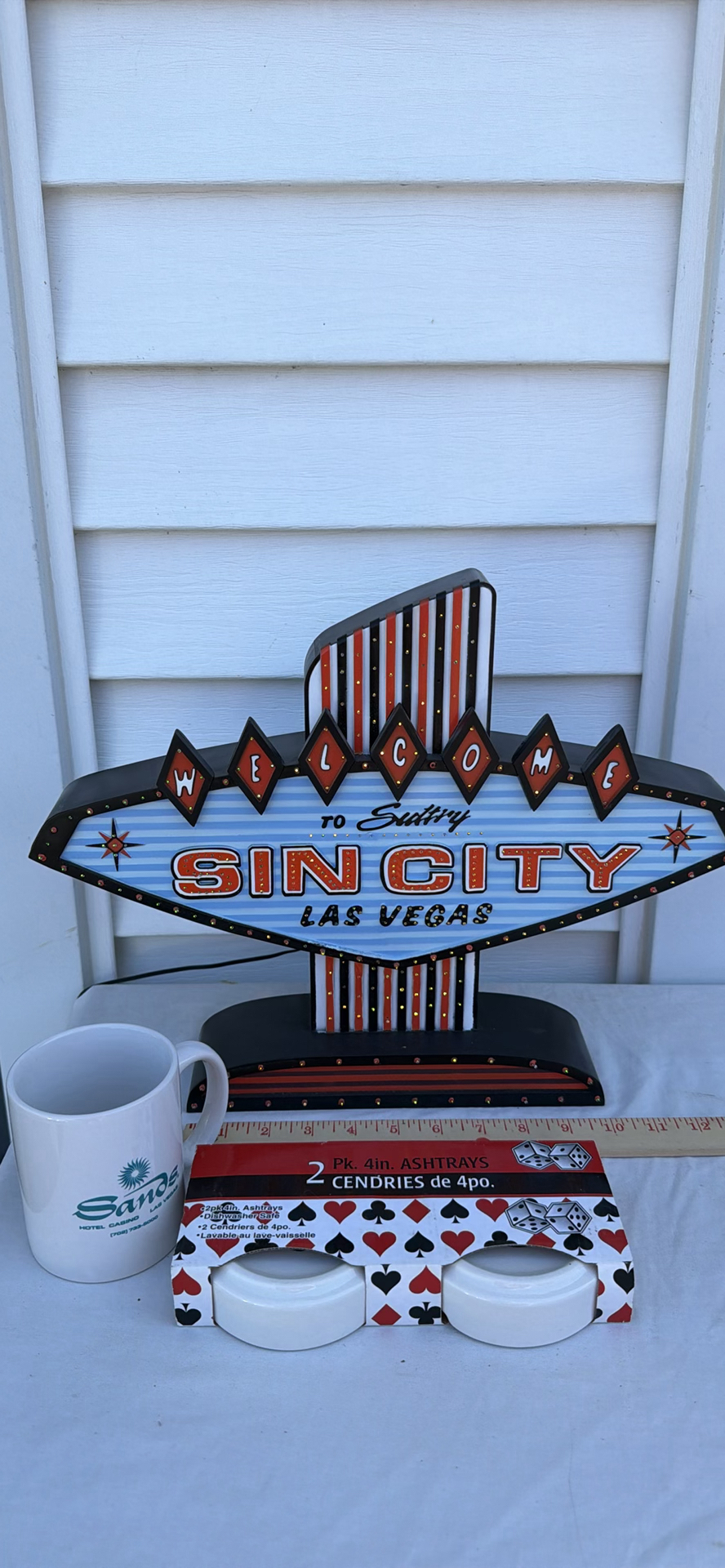 Las Vegas Themed Lightup Sign, Mug, and Ashtray Set - image 2 of 8