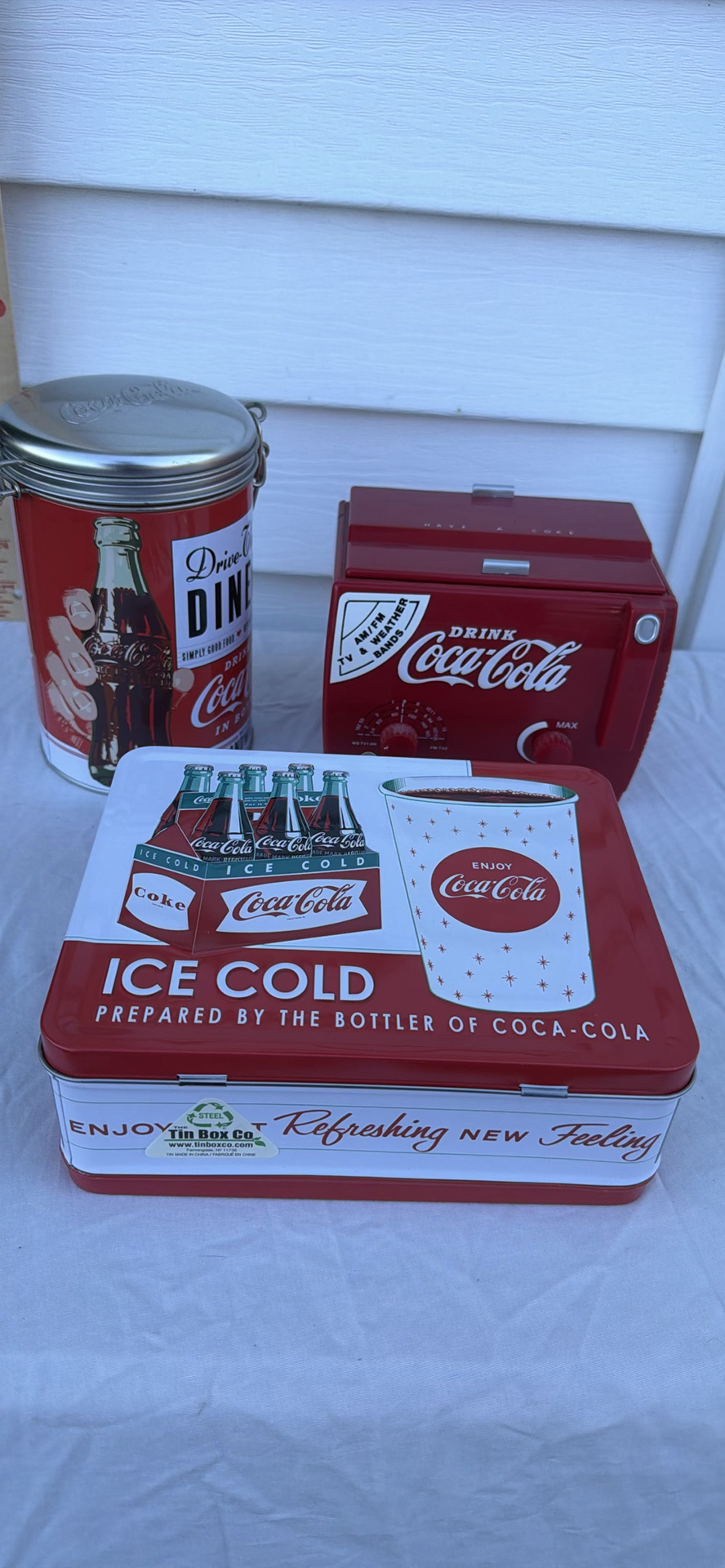 Coca-Cola Branded Metal Tins and Radio Box - image 3 of 7