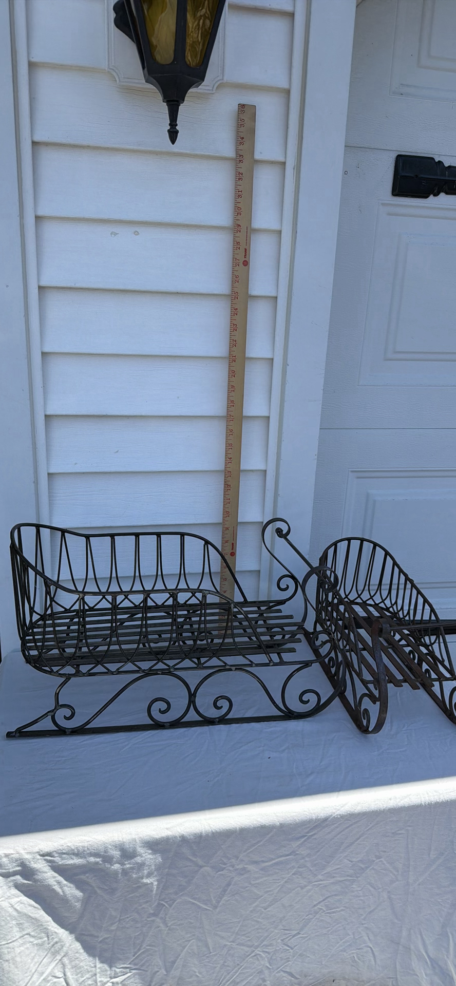 Two Metal Sleigh-Shaped Wire Baskets - image 2 of 8