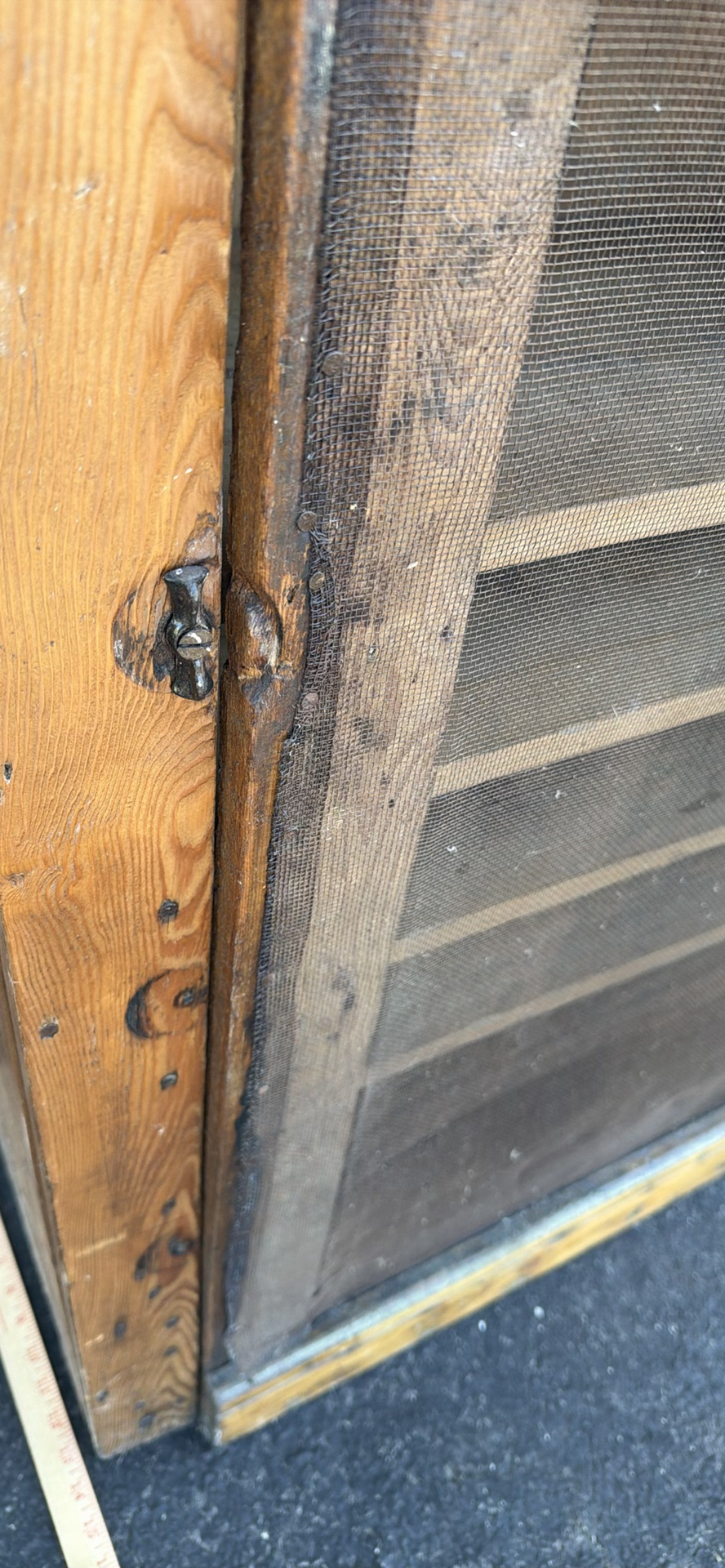 Antique Wooden Screen Door PIE SAFE with Wire Mesh - image 13 of 23
