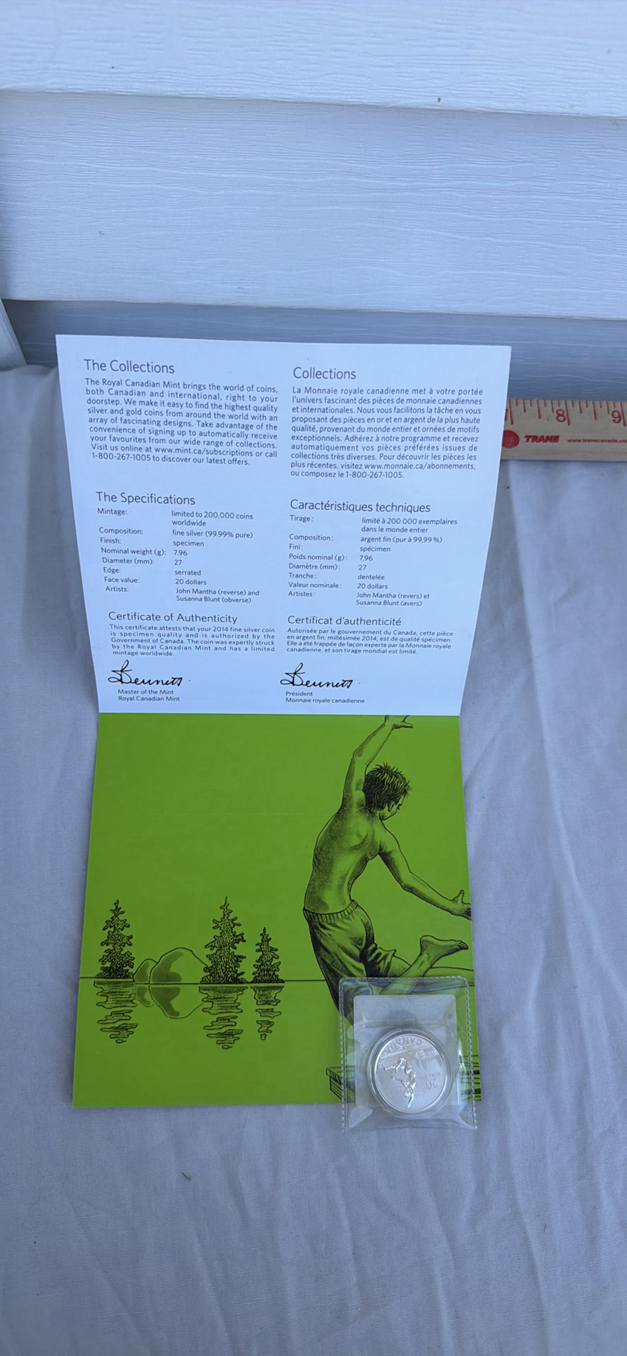 Royal Canadian Mint 2014 $20 Fine Silver Coin with Packaging and Certificate - image 3 of 9