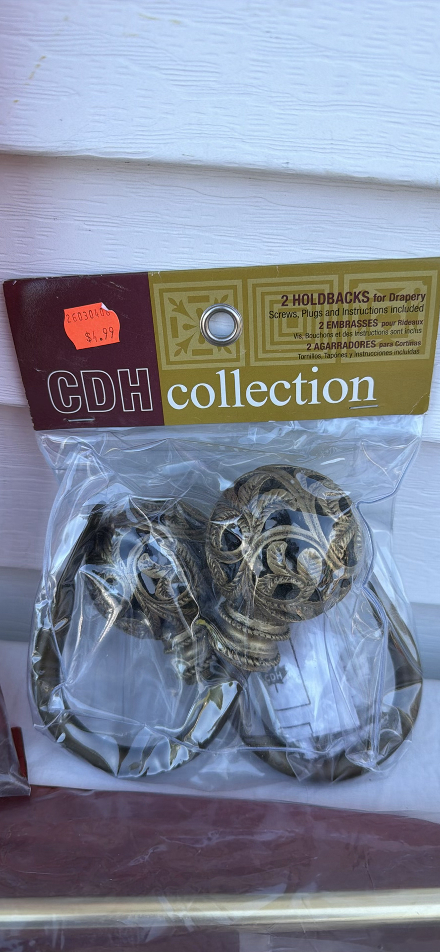 CDH Collection Brass Curtain Rods and Drapery Holdbacks - image 2 of 9