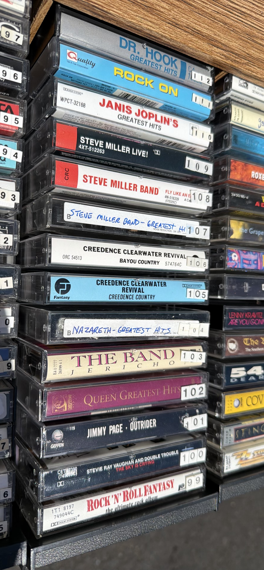 Wooden Cassette Tape Storage Cabinet with Assorted Cassette Tapes - image 1 of 8
