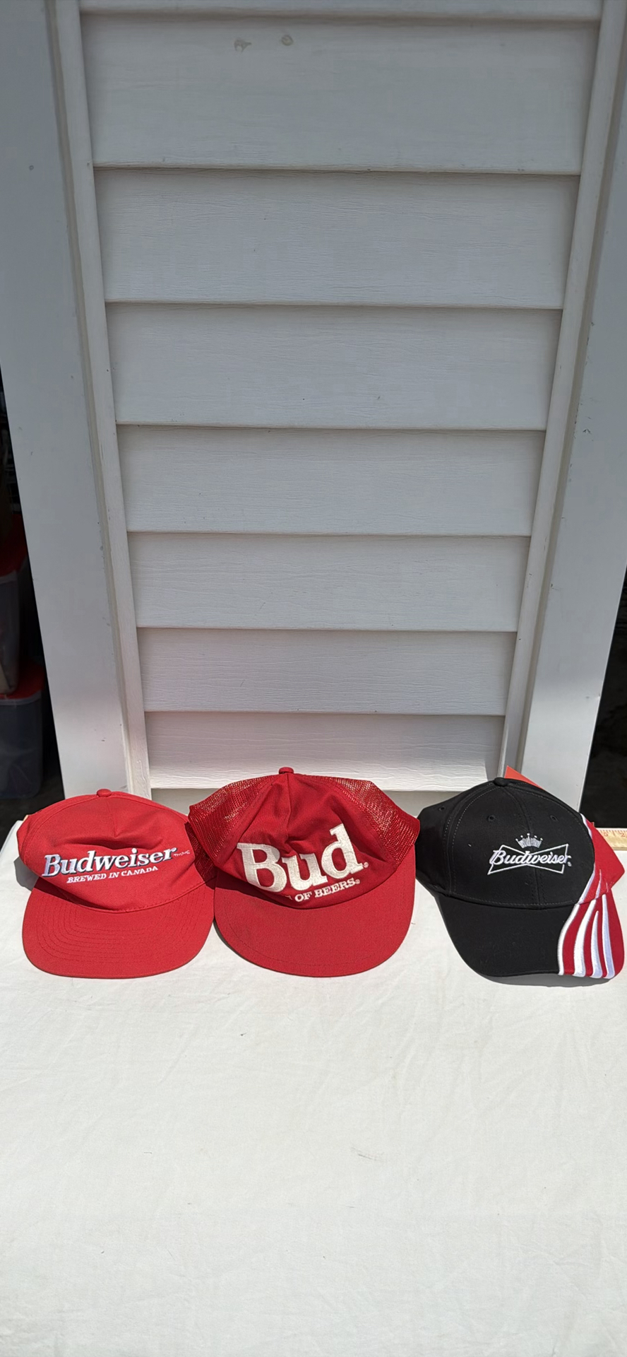 Three Budweiser Branded Baseball Caps - image 1 of 8