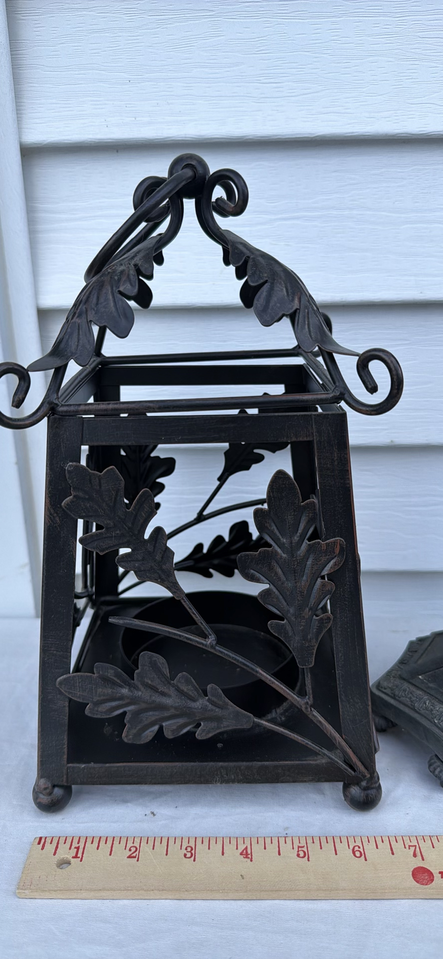 Decorative Metal Lantern and Ornate Cherub Clock - image 3 of 10
