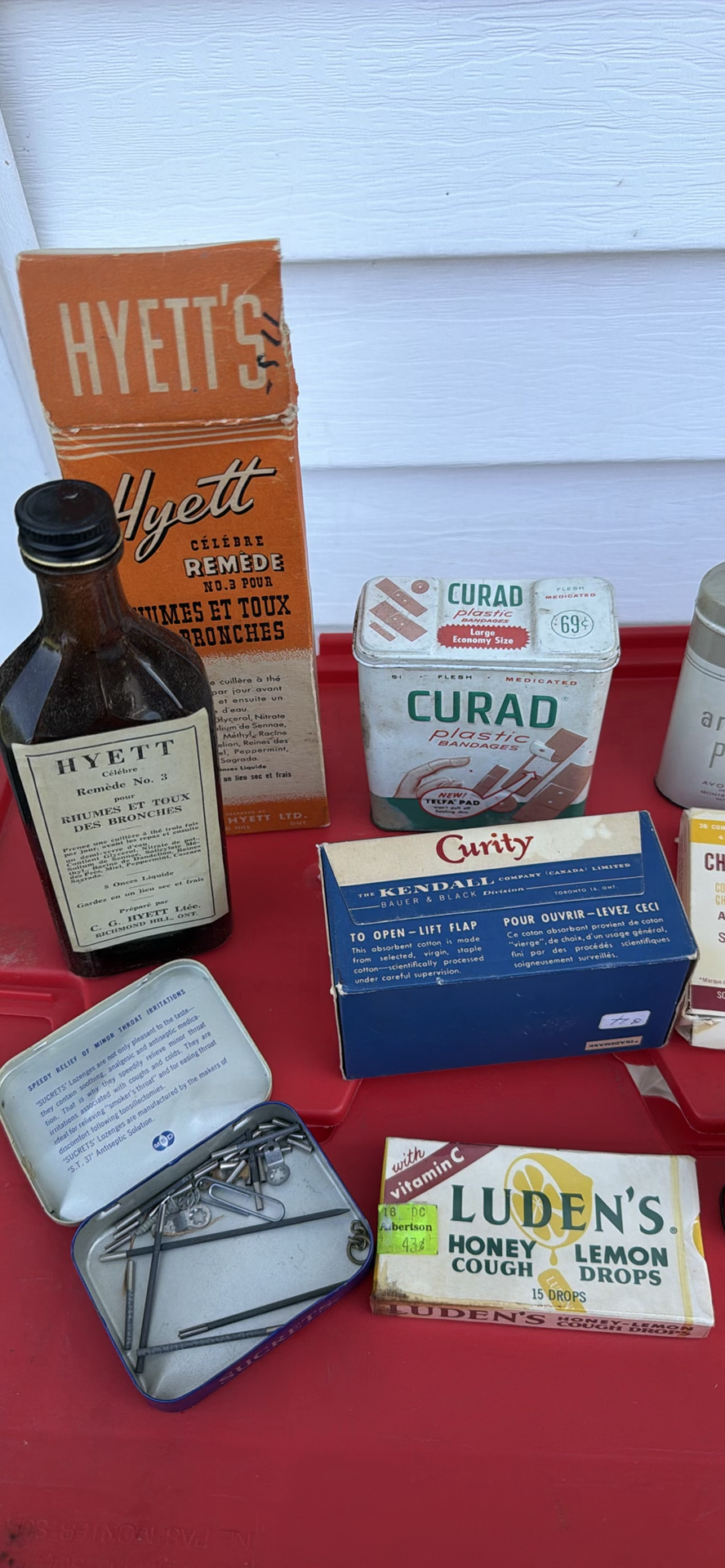 Plastic Storage Tote with Vintage Medical Tins and Rubber Ice Cap - image 11 of 17