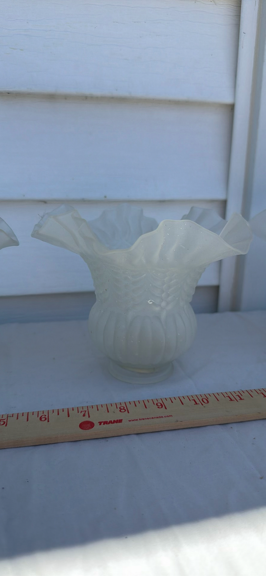 Three Vintage Frosted Glass Lamp Shades - image 4 of 9