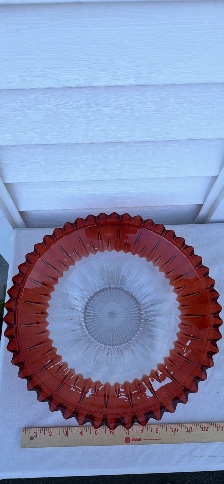 Red Glass Serving Bowl and Decorative Glass Artificial Cherries - image 3 of 9