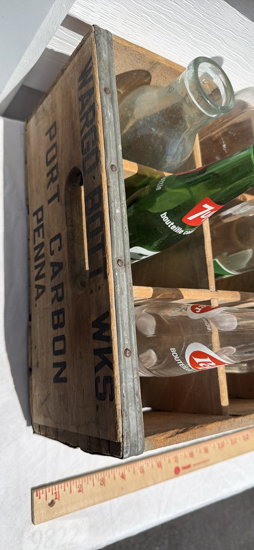 Wargo Bottling Works Wooden Crate with 12 Assorted Vintage Glass Bottles - image 4 of 8