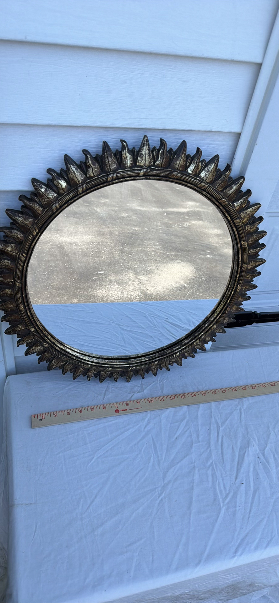 Round Sunburst Wall Mirror - image 1 of 3
