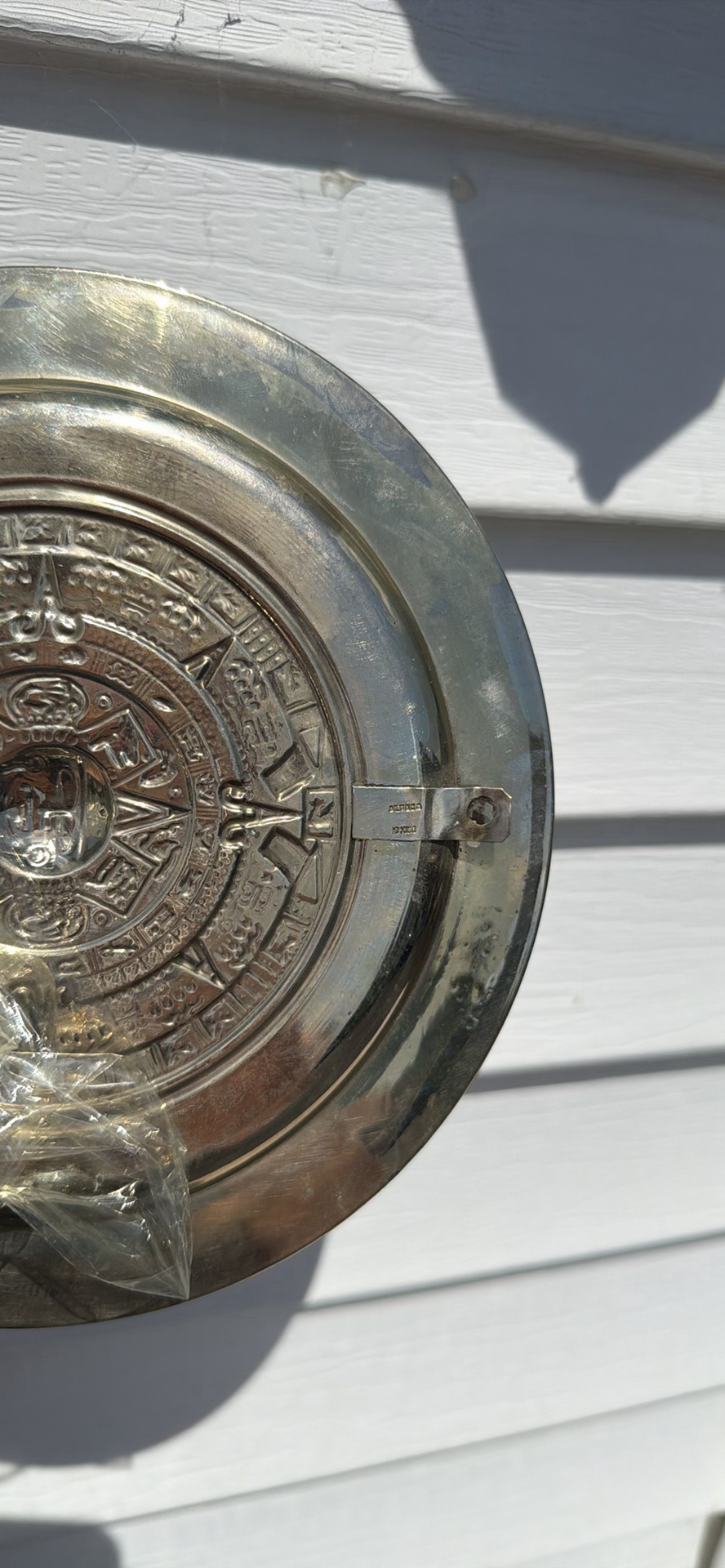 Decorative Aztec Calendar Plate with Abalone Shell Inlay - image 3 of 8