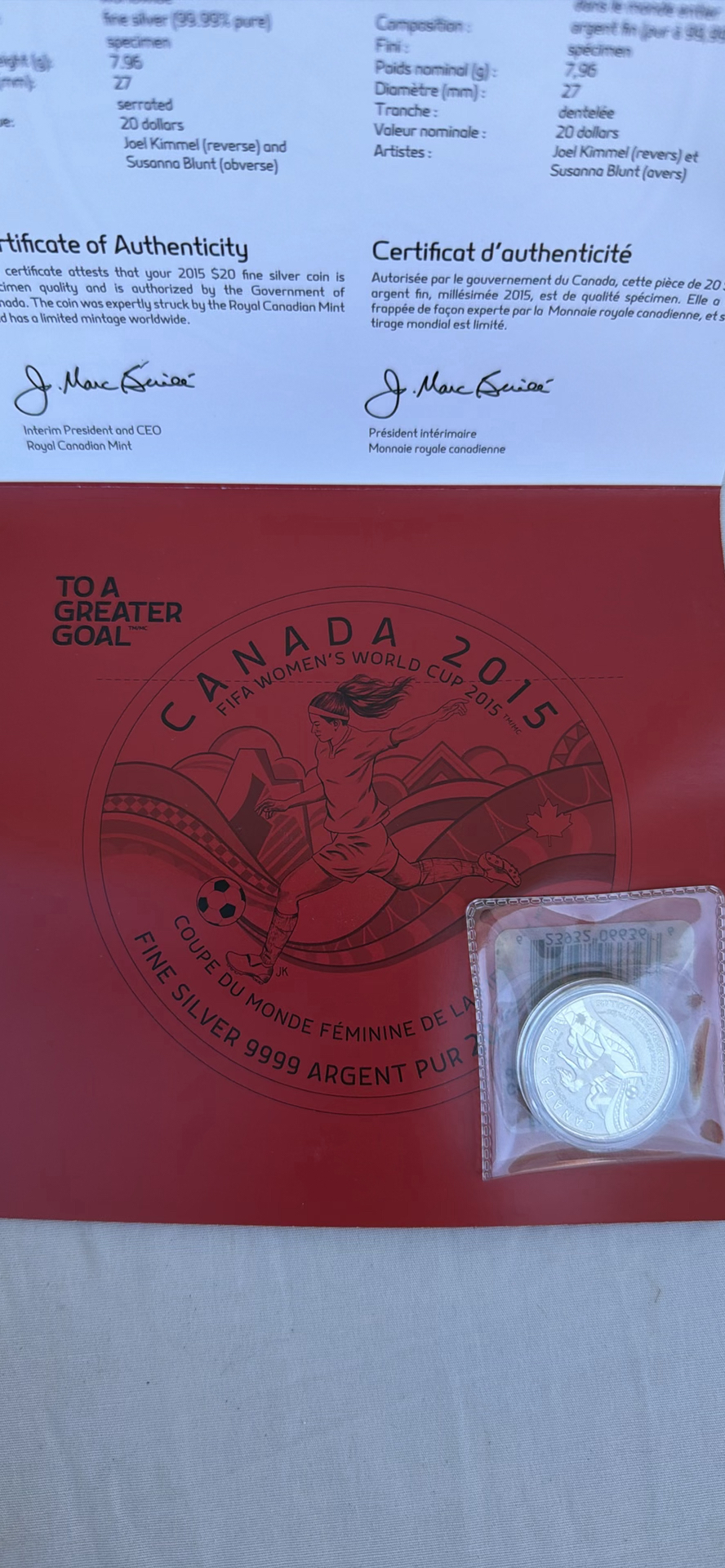 Canada 2015 FIFA Women’s World Cup $20 Silver Coin Set - image 7 of 11