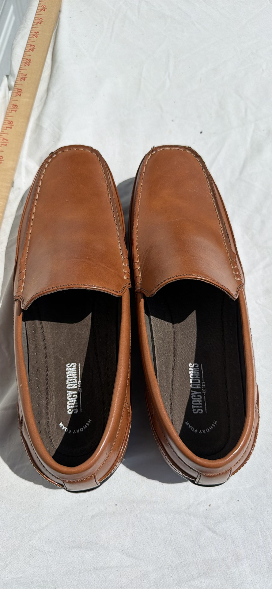 Stacy Adams Men's Brown Leather Slip-On Loafers MENS Size 13 - image 1 of 4