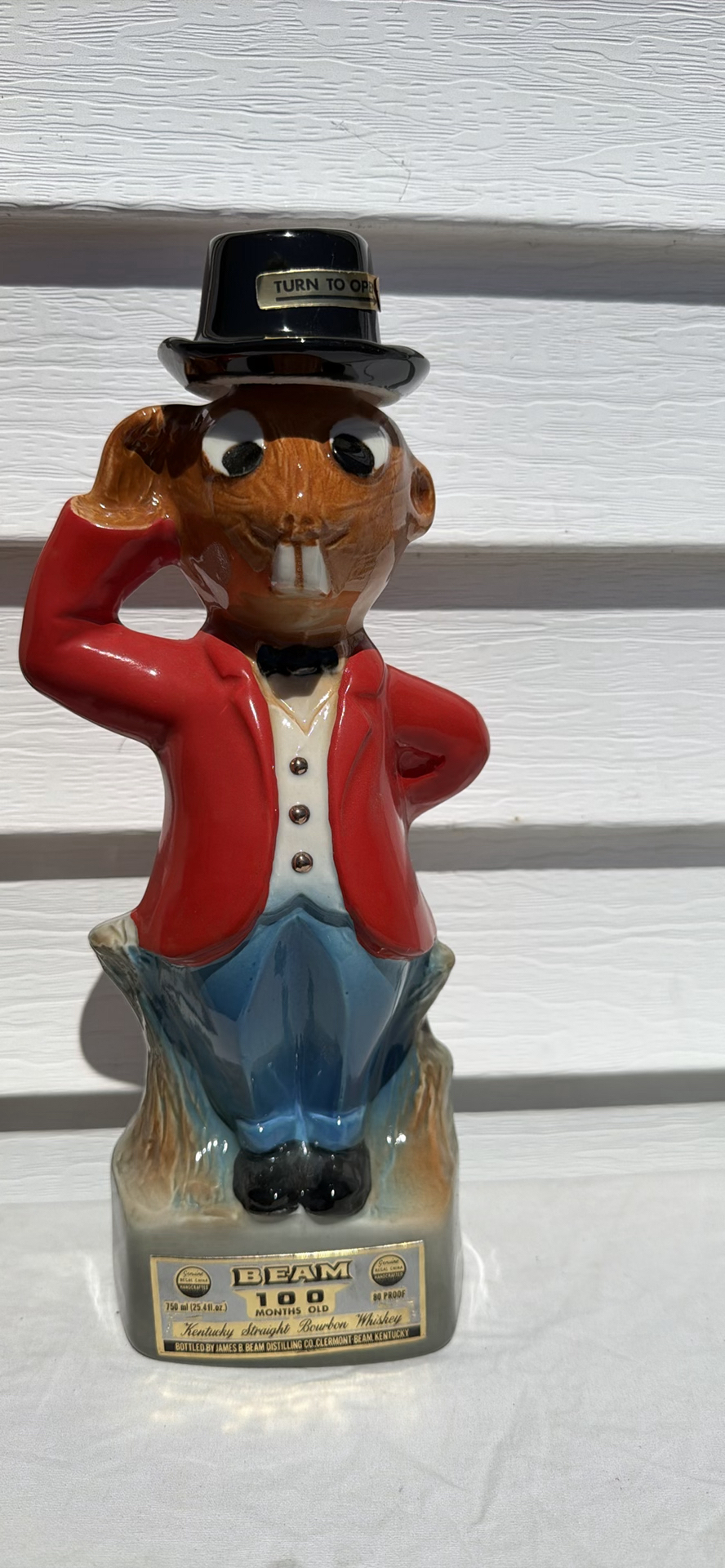 Vintage 1977 Jim Beam Beaver Valley Beaver Figurine Bourbon Decanter - image 1 of 7