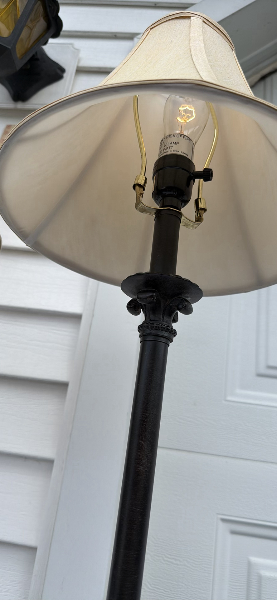 Pair of BOMBAY Table Lamps with Fabric Shades - image 3 of 5